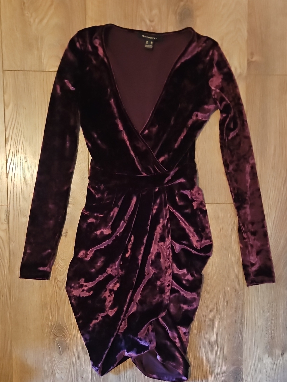 Revamped Velvet Wrap Dress in Plum